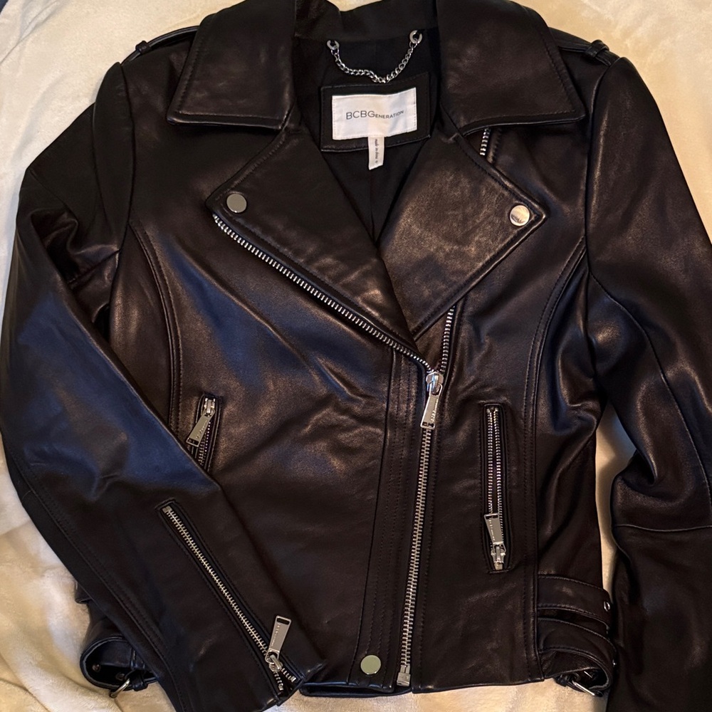 BCBGeneration Women's Black Leather Jacket